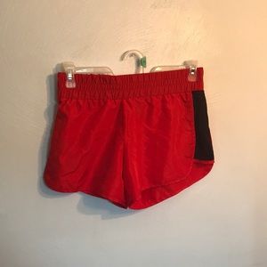 Red sport shorts